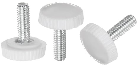 QUARKZMAN 20 Stück Rändelschraube M4 x 12mm Flügelschrauben mit Gewinde, Rundkopf Klemmschrauben Befestigungsschraube Klemmknöpfe Drehknopf für Möbel Modellbau Maschinen Geräte, Weiß