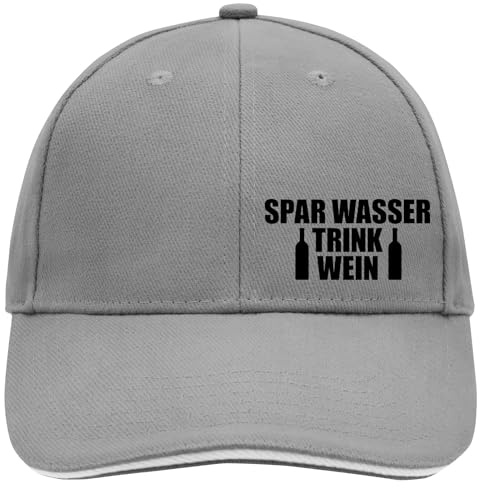 Huuraa Cappy Mütze Spar Wasser Trink Wein Weinflasche Geschenk | Baseballkappe Basecap Kappe Geschenkidee Unisex Baseball Cap