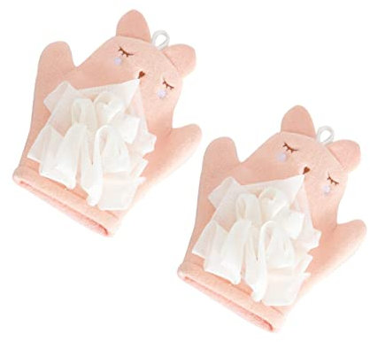 Mikinona Baby-duschhandschuhe 2 Stück Bade-luffas Peeling Angenehme Haptik Maschinenwaschbar Ideal Für Den Täglichen Gebrauch