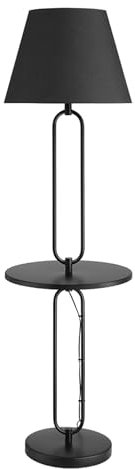 Riess Ambiente Moderne Stehlampe Beistelltisch SERVANT 175cm schwarz Metall rund Raumlampe Standlampe Wohnzimmerlampe