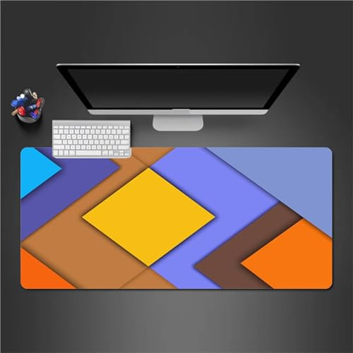 QiHon Gaming Mauspad XXL Gelb Lila Großes Mauspad Schreibtischauflage mit Vernähte Kanten Einer speziellen Oberfläche verbessert Geschwindigkeit und Präzision 900x400x3mm