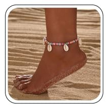 Inateannal Bracelets de cheville en coquillage bohème perles colorées arc-en-ciel Heishi surfeur coquillage pompon bracelet de cheville océan cauris coquillage chaîne pieds d'été bijoux pied pour