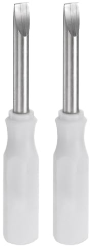 QUARKZMAN 2Pcs Sl3,0 Mini Tournevis Fendu 3mm Tête Plate Magnétique 45mm Longueur pour Petites Réparations d'Appareils, Blanc