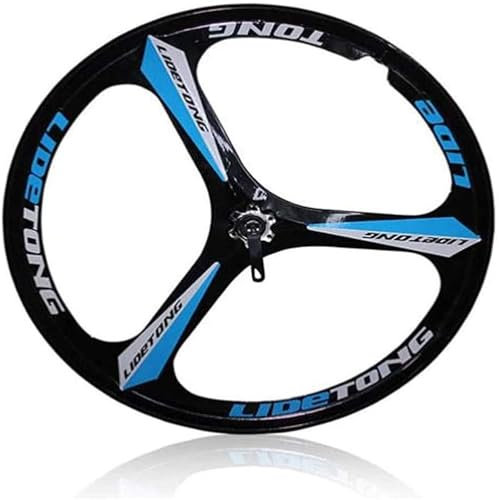 26-Zoll-Laufrad-Vorderrad-Fahrrad-Radsatz, 3-Speichen-Mountainbike-integrierter Hinterradsatz Scheibenbremse Magnesiumlegierung-Radsatz ， for 6/7/8/9-Gang-Freilauf(Blue)