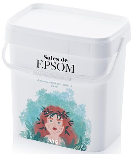 Bioky Sales de Epsom 6kg | Sales de Baño Relajantes – Sulfato de Magnesio Puro para Bienestar y Relajación – Revitalizante y Sin Aditivos - Diferentes Formatos Disponibles (6KG)