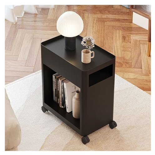 Kleiner Couchtisch Kleiner Couchtisch mit Rädern, moderner, einfacher, beweglicher Eisen-Sideboard for den Haushalt, quadratischer Tisch for das Wohnzimmer, Sofa, Beistelltisch Moderner kleiner Coucht