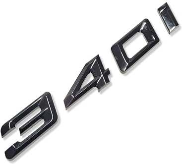 MCK Auto - 340i schwarz glänzend Kotflügel vorne hinten schwarz Badge Logo Kofferraum Emblem Aufkleber Kleber Tuning