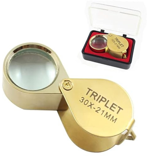 2 STK Juwelier Lupe 30 X 21mm Glas Objektiv Lupe, Vergrößerungsglas, Magnifying Glass, Taschenlupe, Geeignet Für Zuhause, Studio, Klassenzimmer, Schmuck, Stempel, Uhrenerkennung Und -Identifizierung
