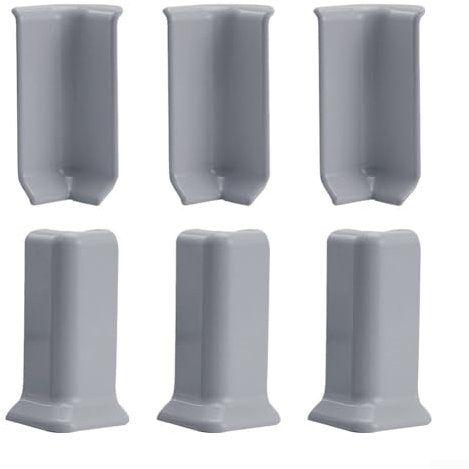 SMZhomeone 6 Pcs Baseboard Corner Blocks Baseboard Corner Blocks For 10Cm Height Baseboard Wall Base Corner Trim(L Grey)