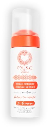 MUSC INTIME - Intim mousse - Hot Peach - La Charmeuse - Rengör försiktigt - testad under gynekologisk kontroll - 94 % naturliga ingredienser - 150 ml