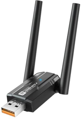 Foxtec Wireless USB WiFi 6 with Bluetooth 5.4 Adapter Dual Antennas 5G/2.4G WiFi Adapter for Desktop PC MacBook Laptop Windows11/10 Wireless Network, Driver Free