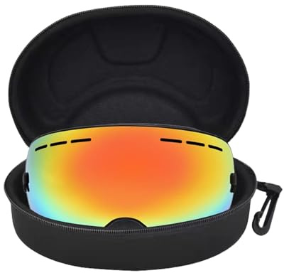 Poludatly Ski Glasses Case, Snow Goggles Storage, EVA Sports Glasses Box, Ski Snowboard Goggles Box, Winter Water Resistant Shockproof Shell, Safety Zippered Case