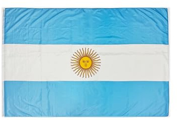 Grande bandiera esterna Argentina 225 x 150 cm bandiera balcone rinforzata e 2 occhielli metallici bandiera XL (Argentina, 225 x 150 cm)