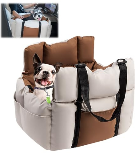 Hundebett Auto, Hundebett Aus Kunstleder, Wasserdichtes Hundesitz Auto Mit Aufbewahrungstasche, Für Kleine Mittelgroße Hunde, Tragbarer (Style-1)