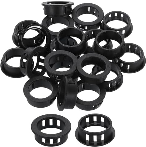 sourcing map 30Pcs Round Cable Snap Bushing Grommets, 1(25mm) Black Snap in Cable Grommet Protector for Locking Tube Hose Wire Cord