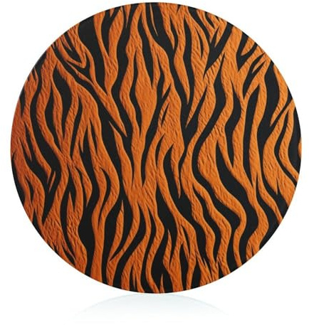 Schneidebrett aus gehärtetem Glas, Tigerstreifen, Orange, bedruckt, langlebig, klares Glas, kratzfest, hitzebeständig, bruchfest, leicht zu reinigen, Küchendekoration