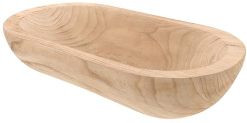 Luxshiny Cuenco Decorativo de Madera Centro de Mesa Cuenco Grande de Madera Velas para Decorar Uso Cocinas y Comedores