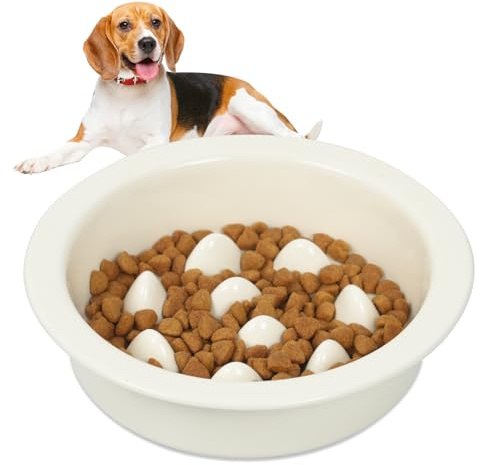 6.3Zoll Anti Schling Napf Hund Hundenapf Hundenapf aus Keramik Slow Feeder Hundenapf Fressnapf mit Rutschfestem Design für Kleine bis Mittel Große Hunde