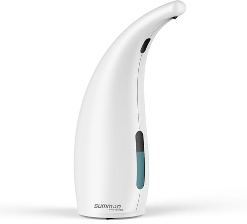 Summon The Elves Automatic Sapone Senza Contatto Sensore Dispenser Intelligent 4 Livelli, Impermeable IP65, Alimentato a Battery (300 ml, White)