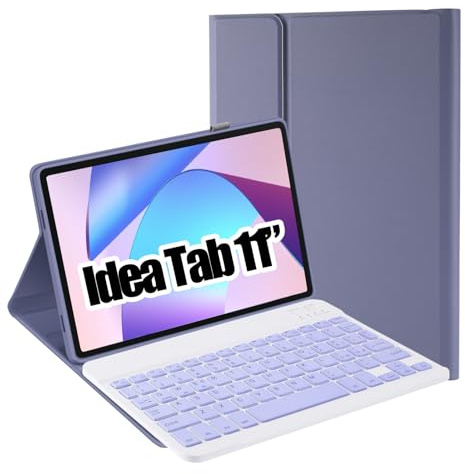 SUEEWE Tastiera con Cover per Lenovo Idea Tab 11 Tablet 2025 (TB-336ZU/FU), Custodia con Staccabile Italiano ‎QWERTY Tastiera, Viola