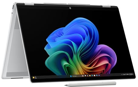 HP OmniBook X Flip 16-as0001sf Ordinateur Portable 16 2K OLED Tactile, PC Portable (Intel Ultra 5-226V, RAM 16 Go, SSD 512 Go, Intel Arc 130V GPU, Windows 11), Laptop Argent, Clavier AZERTY