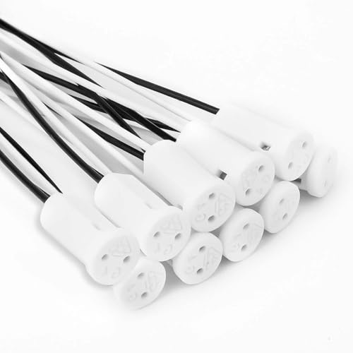 10 Stück G4 Fassung Keramik Lampensockel Hochtemperaturbeständig, Zweistiftfassung für LED und Halogenlampen, Robuste Lampenfassung für Haushalt und Beleuchtungsprojekte