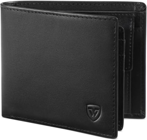 TENBST Geldbörse Herren Kartenetui mit RFID Schutz & Slim Wallet Geldbeutel mit Münzfach Platz für 8 Kartenetui Portmonee Geldbeutel Portemonnaie Kreditkartenetui Kunstleder in Geschenkbox Braun