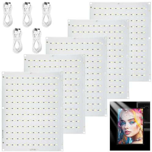 5ST CMYK litofant LED-bakgrundsbelysningsbordssats för BambuLab A1/A1 mini/P1P/P1S/X1C/X1E, 3D-tryckt fotoljuspanel, USB, hem- & kontorsdekoration