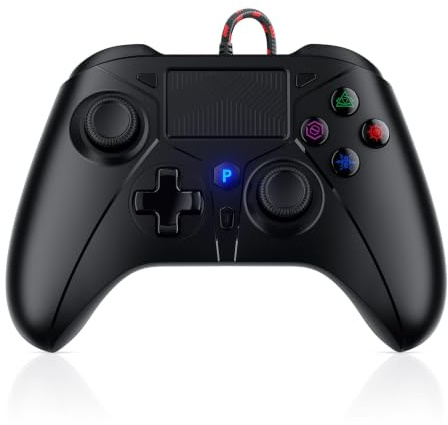 Gamrombo Manette filaire pour manette PS5, manettes de jeu pour PlayStation 5/PS5, PS4, PC, compatible Turbo, Marco, prise audio 3,5 mm – Noir [Playstation_5]