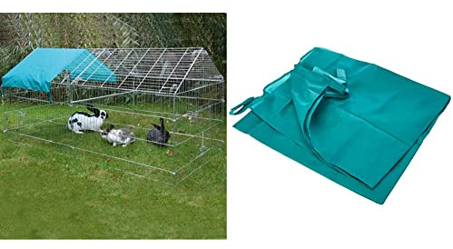 Kerbl Freilaufgehege, verzinkt, mit Sonnenschutz, 220x103x103cm & 70342 Ersatz-Sonnenschutz für 70345, 82824, 82825, 83172