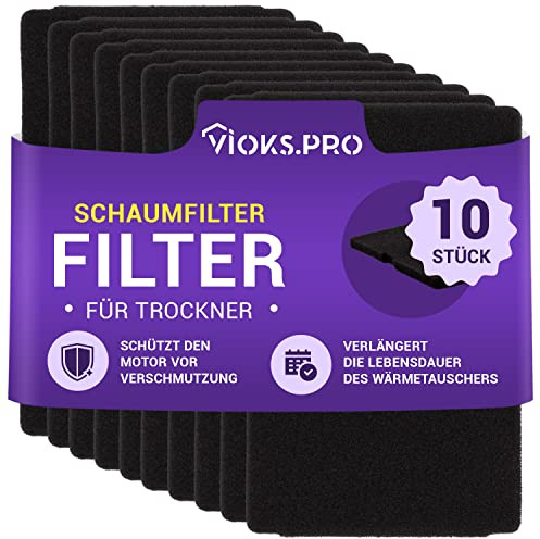Vioks.pro 10x Trockner Filter 240x155mm Ersatz für Beko 2964840200, Beko Filter Trockner Beko Wärmepumpentrockner Filter, Beko DH8534GX0 Filter