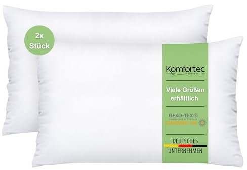 Komfortec Kopfkissen 50x75 cm 2er Set, Oeko-TEX Zertifiziert Kissen mit 800g Kissenfüllung, Allergiker geeignet, Waschbar