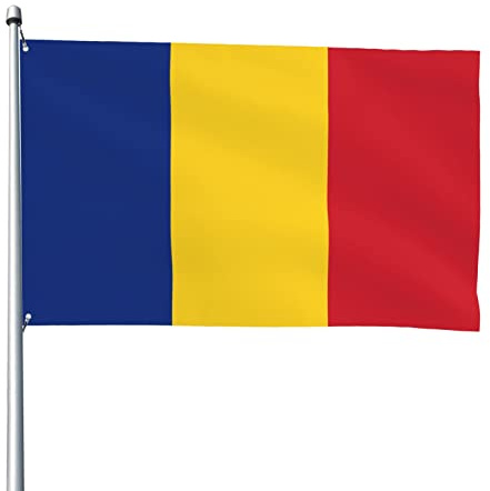 Bandera de Rumania, banderas decorativas para exteriores, 3 x 5 pies, 100% poliéster, bandera exterior para todo tipo de clima, el color es brillante y fácil de desvanecer, secado rápido.