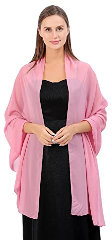 Proumhang Kvinnor Mjuka Chiffonsjalar Scarves Wraps för Brud brudtärna bröllop fest kväll Klänning och speciella tillfällen Klänningar 70cm x 200cm Rosa
