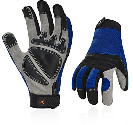 Vgo... 3 Paare Arbeitshandschuhe aus Spandex，Synthetik und Kunstleder, extra Palmenschichten für Lager, Handwerk und Mechanikarbeit (SL7621)