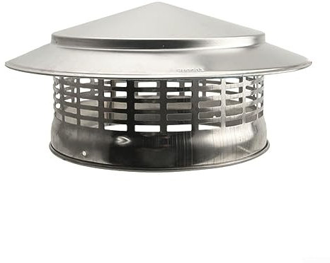 Kaminhaube Vogelschutz, 200 mm Edelstahl Rauchrohr Abdeckkappe Außenwand Frischluftauslass Dachrohr Abzugshaube
