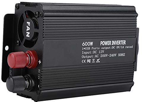 Nachukan Inversor De Onda Sinusoidal De Corrección De 600 W - Convertidor De Potencia De 12 V A 220 V con Compatibilidad con Paneles Solares