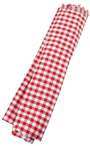 Tabanzhe Tela a cuadros roja y blanca, manteles clásicos a cuadros, tela suave a cuadros para ropa, manualidades, fiestas, decoración de mesa