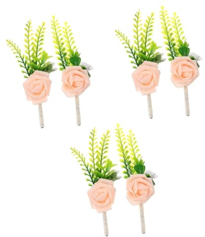 ABOOFAN 3er-Set Blumennadeln Für Die Trauzeugen Hochzeit Künstliche Blumenanstecker Für Den Bräutigam Und Die Trauzeugen 2 Stück * 3