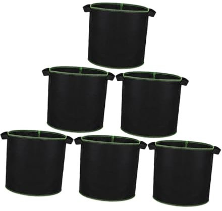 CAXUSD 6 Pack 5 Gallon Grow Bags Nonwoven Fabric Pots with Double Handles Breathable Felt Planting Buckets for Vegetables Fruits and Seedlings