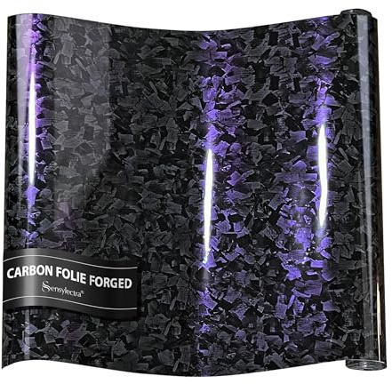 Sensylectra Carbon Folie Forged,150 * 30cm Geschmiedete CarbonFolie Autofolie,Selbstklebend Schmiedeoptik-Autofolie (Schwarz-Blau-Gradient) (Schwarz-Lila-Gradient)