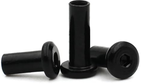 Tuercas de cabeza plana avellanada hexagonal for muebles, pernos de conexión de tablero, M3, M4, M5, M6, M8, color negro, 304, 6/12 unidades(M6x25mm (6pcs))