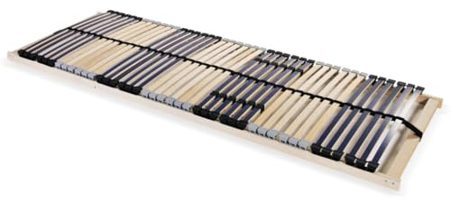 Woonisher Base De Cama Somier con 42 Listones Y 7 Zonas De Confort 80x200 Cm, Estructura Sólida De Madera De Haya, Soporte Óptimo con Firmeza Ajustable Central, Ideal para Dormir Profundamente