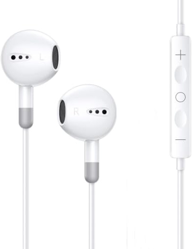 Oeing Auriculares para teléfono, Auriculares con Cable con Aislamiento acústico, Soporte para Control de Volumen de Llamadas, compatibles con iPhone 14/13/12, compatibles con iOS
