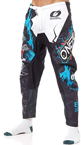 O'NEAL | Pantalones de Motocross | MX Enduro | excepcional libertad de movimiento, totalmente forrado, acolchado de goma para mayor protección | Pantalones Element Villain | Adulto | Blanco | Talla 32