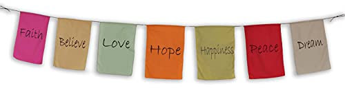 Handgefertigte Tibetische Gebetsfahne Traum, Glaube, Hoffnung, Glück und Frieden. Traumflaggen 9X12