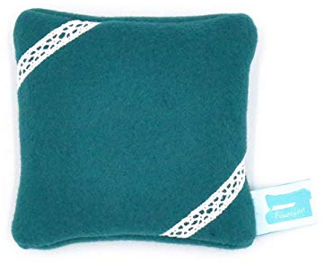 Ostergeschenk, Rapskissen, 10cm x 10cm, Handwärmer Mikrowelle, Kühlpack, Fleece Petrol mit Borte