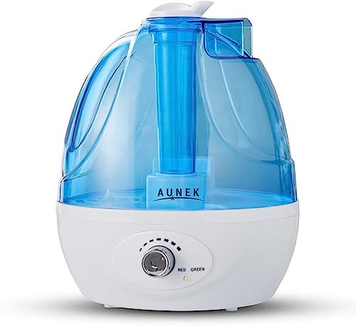 AUNEK Cool Mist Humidifier, Air Humidifiers with 2.2L Large Water Tank, Waterless Auto-off and 24 Working Hours, BPA-free 28dB Quiet Humidifier for Bedroom Home, Baby Room, Living Room, Yoga, Office