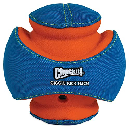Chuckit! - Giggle Kick Fetch Small - Verfolgungsball für Hunde - Kauball für Hunde - Gibt interessefördernde Geräusche von Sich - Größe Small - Durchmesser 14 cm
