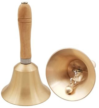 Handglocke, 1 x Handglocke aus massivem Messing, lauter Klang für Erwachsene, Schule, Tee, ältere Menschen, Klassenzimmer, Weihnachten
